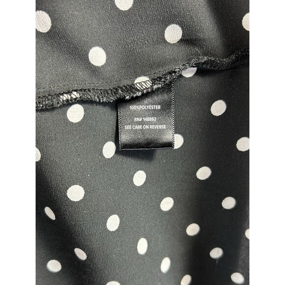 Torrid Polka Dot Top Sheer Size 5 Black High Low Hem V-Neck 3/4 Sleeve - Picture 10 of 10